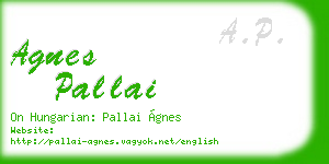 agnes pallai business card